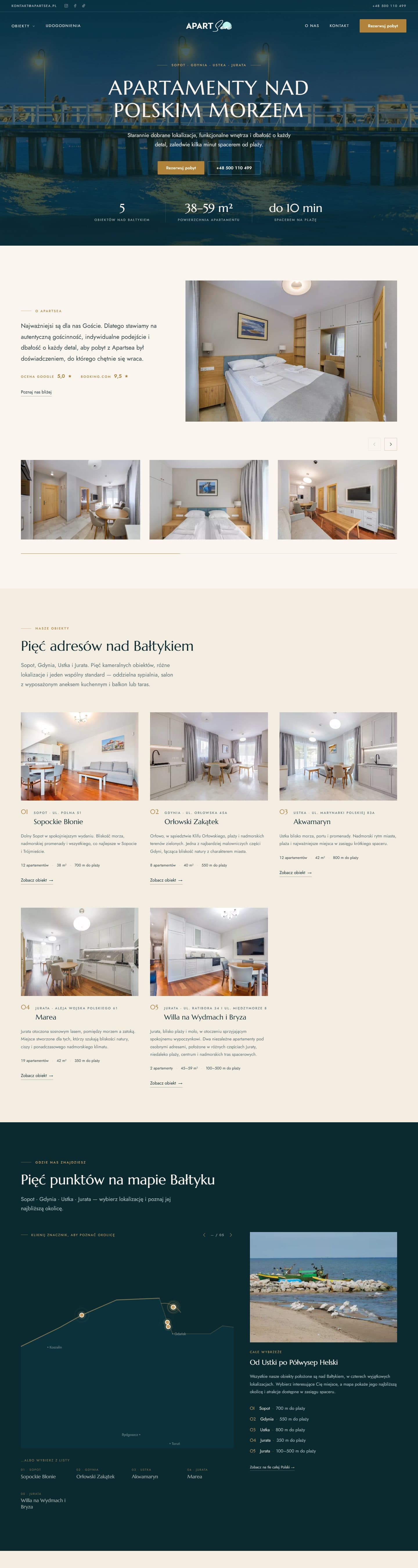 Strona apartsea.pl — zrzut całej strony głównej
